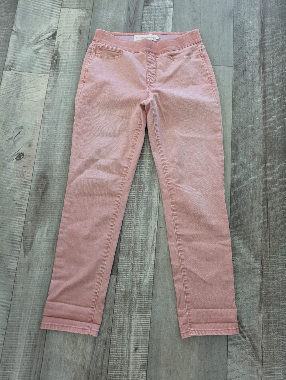 SOFT SURROUNDINGS Ultimate Denim Pull-On Slim Leg Jeans Size Womens S Pink